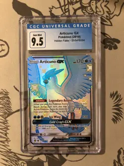 CGC 9.5 GEM MINT Articuno GX Full Art Hidden Fates Pokemon Card SV54/SV94 - Image 1