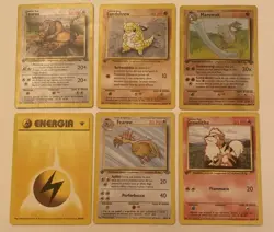 Pokemon 1st Edition (Jungle & Base Set) 6 Card Mixed Lot - ITALIAN - LP/MP/HP - Image 1