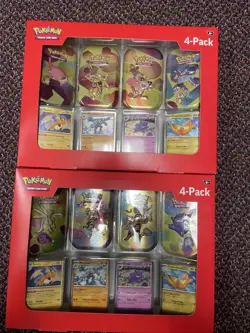 2- Pokemon 4 Mini Tins + 4 Promo Cards Bundle - 151 SAMS CLUB EXCLUSIVE - Image 1