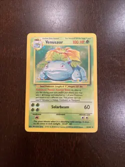 Venusaur 015/102 Base Set Holo Pokemon Card Rare - Image 1