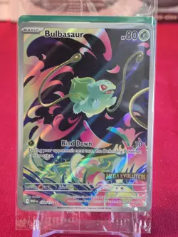 Bulbasaur 133/132 Mega Evolution STAMP Promo Card Sealed - Illustration Rare - Image 1