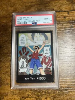2022 One Piece Card Game Romance Dawn English Alternate Art Luffy Don!! PSA 10 - Image 1