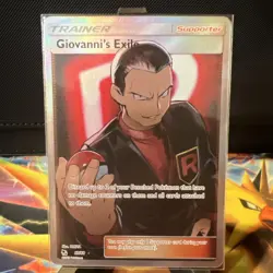 Pokemon TCG Giovanni's Exile Full Art Trainer Ultra Rare Card 67/68 Hidden Fates - Image 1