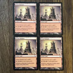 Great Furnace x4 2003 Mirrodin Playset Colorless Artifact Land Mtg Mint No Play - Image 1