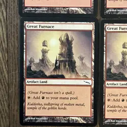 Great Furnace x4 2003 Mirrodin Playset Colorless Artifact Land Mtg Mint No Play - Image 5