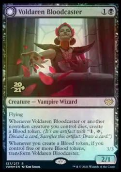 Voldaren Bloodcaster // Bloodbat Summoner [Innistrad: Crimson Vow Prerelease Pr - Image 1