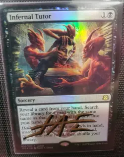 MTG FOIL INFERNAL TUTOR SHADOW SIGNED BY ARTIST Judge Promo - Image 1