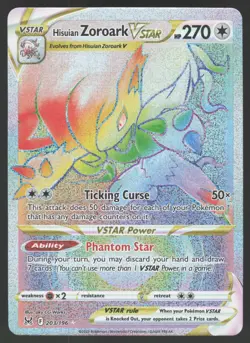 Hisuian Zoroark VSTAR 203/196 Secret Rare Pokemon TCG Lost Origin NM - Image 1
