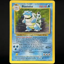 Pokemon TCG Base Set Unlimited Blastoise Holo Rare 2/102 Vintage WOTC HP - Image 1