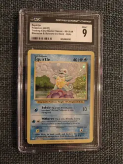 Squirtle Classic Box HOLO 001/034 Pokemon Card - CGC 9 GRADED MINT - TCG Classic - Image 1