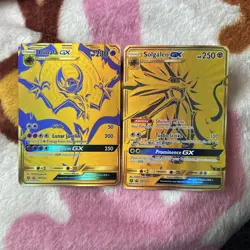 Pokemon TCG - Lunala GX SM103a & Solgaleo GX SM104a Hidden Fates Gold Promos - Image 1
