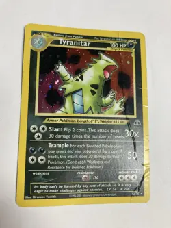 Pokemon Tyranitar 12/75 Neo Discovery Unlimited Holo HP-Damaged - Image 1