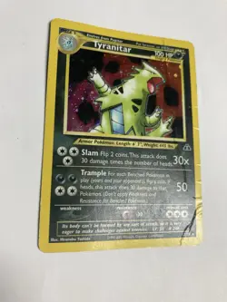 Pokemon Tyranitar 12/75 Neo Discovery Unlimited Holo HP-Damaged - Image 2