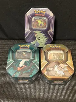 Pokemon TCG: Triple Whammy Tins Lot Of 3 Complete Set New Factory Sealed - Image 1
