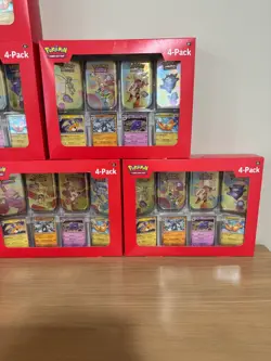 (Best Deal on EBay) pokemon 151 Scarlet and Violet 4 pack mini tin lot x8 - Image 4