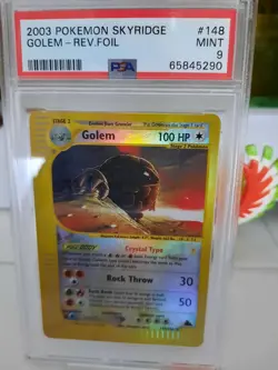 2003 POKEMON SKYRIDGE REVERSE HOLO CRYSTAL Golem 148 PSA 9 MINT - Image 1