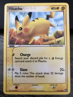 Pokemon Pikachu 57/108 EX Power Keepers Common - Image 1
