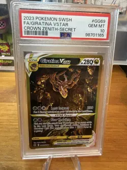 PSA 10 GEM MINT Giratina VSTAR GG69/GG70 Gold Alt Art Crown Zenith Pokemon - Image 1