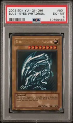 Yugioh PSA 6 EX-MT Blue-Eyes White Dragon SDK-001 - Image 1