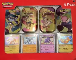 Pokemon 4 Mini Tins + 4 Promo Cards Bundle - 151 Sams Club EXCLUSIVE LIMITED NEW - Image 1