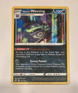 Galarian Weezing Holo 042/072 Pokemon TCG Shining Fates CRIMP ERROR CARD CRIMPED - Image 3