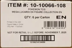 6 x MEGA Lucario Ex FIGURE Collection Box - Sealed CASE (Pokemon Cards) - Image 2