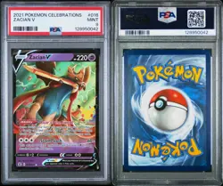 2021 Pokemon Celebrations 016 Zacian V Holo PSA 9 Mint Rare Card Fresh New - Image 3