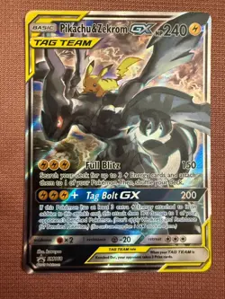 Pokemon TCG Pikachu & Zekrom GX Black Star Promo Card SM168 - Image 2