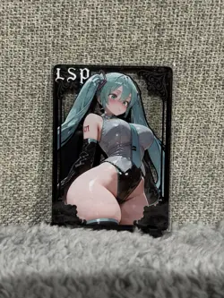 GODDESS STORY LSP #004/100 HATSUNE MIKU VOCALOIDS BLACK METAL ANIME CARD - Image 1