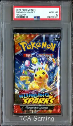 PSA 10 GEM MINT Surging Sparks SEALED Booster Pack Pokemon Card 531 - Image 1