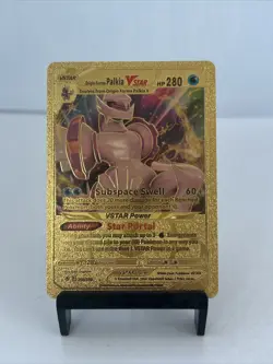 Palkia VStar Metal Gold Shiny Card- Gold Foil Pokemon Card Fan Art Display - Image 2