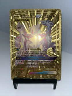 Arceus & Dialga & Palkia GX Gold Toned Foil Pokemon Card Fan Art Display Card - Image 2