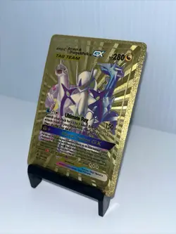 Arceus & Dialga & Palkia GX Gold Toned Foil Pokemon Card Fan Art Display Card - Image 5