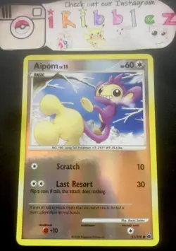 Aipom 51/100 LP Reverse Holo Foil Pokemon Card. Free Tracked Shipping! - Image 1