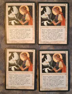MTG Ice Age - Swords to Plowshares (x4) - LP - Nice looking vintage cards - Image 1