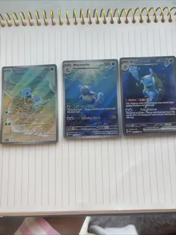 2023 Pokemon Squirtle, Wartortle, & Blastoise EX Scarlet & Violet 151 IR/SIR Set - Image 2