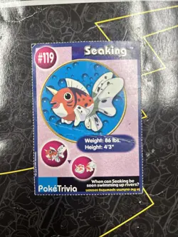 Seaking 119 Pokemon Burger King PokeTrivia Trading Card D1 - Image 1