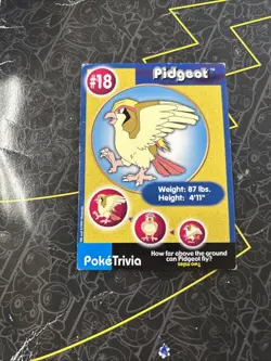 Pidgeot 18 Pokemon Burger King PokeTrivia Trading Card - Image 1