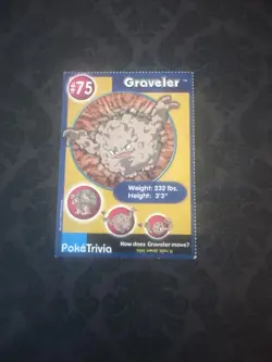 Pokemon - 1999 Burger King PokeTrivia Promo Card - Graveler #75 - Image 1
