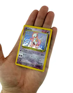 Vintage 1999 Pokemon TCG “Mewtwo” 10/102 Base Set Holo Card (Heavily Played) - Image 2