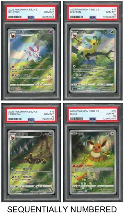 Pokemon PSA 10*4 Eeveelution Art Rare Set 2025 Gem Pack Vol.2 S.Chinese - Image 1