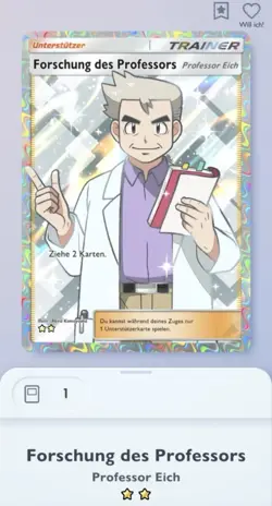 Forschung Des Professors 373/353 Pokemon Karte Tcgp 2 Sterne Deutsch - Image 1