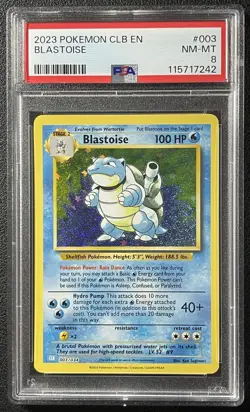 BLASTOISE PSA 8 2023 POKEMON CLASSIC COLL #003/034 CELEBRATIONS CLB EN 242 - Image 1