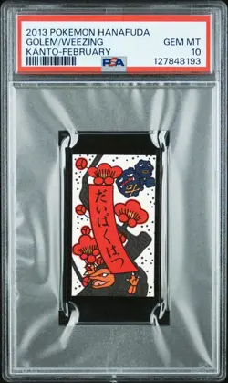2013 POKEMON HANAFUDA KANTO FEBRUARY GOLEM/WEEZING PSA 10 - Image 1