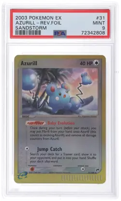 Azurill #31 Reverse Holo PSA 9 - 2003 Pokemon EX Sandstorm - Image 1