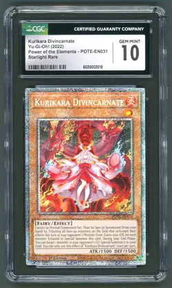 YuGiOh CGC 10 Kurikara Divincarnate POTE-EN031 Starlight Rare 1st Edition - Image 1