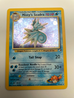 Misty's Seadra - 9/132 - 2000 Holo Rare Gym Heroes PRERELEASE Pokemon Card LP - Image 1