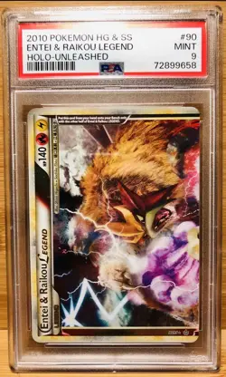 Entei & Raikou - 90/95 + 91/95 - Legend - Unleashed - Pokemon Card - PSA 9/9 - Image 4