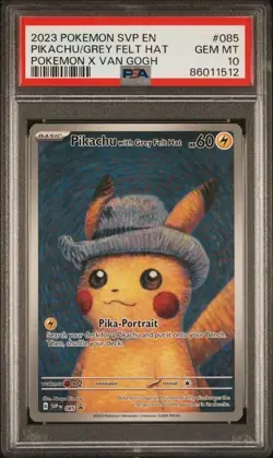 Pokemon Pikachu With Grey Felt Hat SVP 085 Van Gogh Promo Card - PSA 10 - Image 1