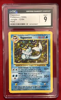 Pokemon Card CGC 9 1999 Pokemon Jungle Vaporeon 12/64 Holo 😍 - Image 1